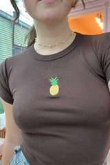 It's the Little Things Ribbed Baby Tee ~ Pineapple - Shake Your Bon Bon