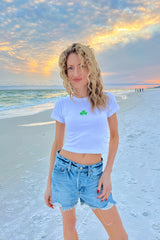 It's the Little Things Ribbed Baby Tee ~ Shamrock - Shake Your Bon Bon