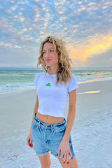 It's the Little Things Ribbed Baby Tee ~ Shamrock - Shake Your Bon Bon