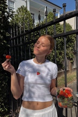 It's the Little Things Ribbed Baby Tee ~ Strawberry - Shake Your Bon Bon