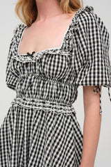 Jackson Mini Dress ~ Black/White Gingham - Shake Your Bon Bon