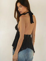 Jazz Fest Lace Halter Top - Shake Your Bon Bon