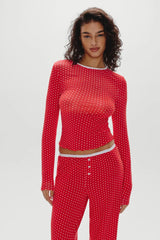Joy Long Sleeve Sleep Shirt ~ Holiday Dot - Shake Your Bon Bon