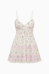 Krista Mixed Print Cotton Mini Dress ~ Lilac Vanilla - Shake Your Bon Bon