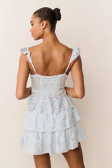 Lainie Floral Cotton Top ~ Snowdrop Blue - Shake Your Bon Bon