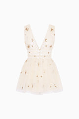 Lawton Celestial Embellished Tulle Mini Dress ~ Lunar Gold - Shake Your Bon Bon