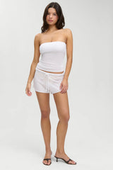 Margot Knit Tube Top ~ White Hibiscus - Shake Your Bon Bon