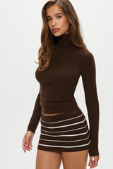 Marialla Knit Mini Skort ~ Amber Stripe - Shake Your Bon Bon