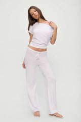 Mellow Knit Pants ~ White - Shake Your Bon Bon