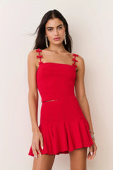 Meryl Rib Pointelle Mini Skirt ~ Candy Apple - Shake Your Bon Bon