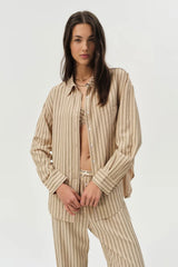 Mindy Button - Down Shirt ~ Brown - Shake Your Bon Bon