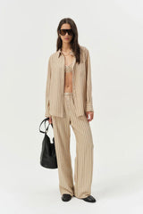 Mindy Button - Down Shirt ~ Brown - Shake Your Bon Bon