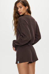 Noah Thermal Mini Shorts ~ Walnut - Shake Your Bon Bon