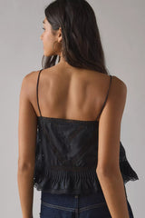 Ondeline Silk Lace Cami ~ Black - Shake Your Bon Bon