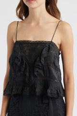 Ondeline Silk Lace Cami ~ Black - Shake Your Bon Bon