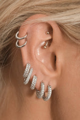 Pave Amalfi Huggies ~ Silver - Shake Your Bon Bon