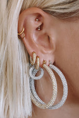 Pave Amalfi Huggies ~ Silver - Shake Your Bon Bon