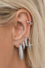 Pave Amalfi Huggies ~ Silver - Shake Your Bon Bon