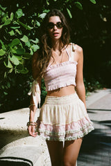 Corbin Cotton Mixed Print Top ~ Pink Lemonade