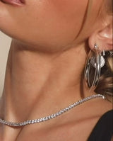 The Pave Interlock Hoops ~ Silver