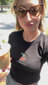 It's the Little Things Ribbed Baby Tee ~ Cherry