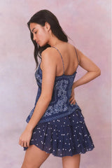Ruffle Mini Skirt ~ Navy Nightfall - Shake Your Bon Bon