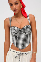 Sammie Bustier ~ Black/White Gingham - Shake Your Bon Bon
