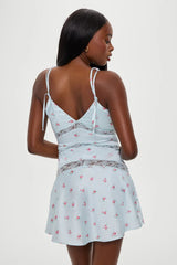 Sedona Satin Lace Mini Dress ~ Tiny Bouquet - Shake Your Bon Bon