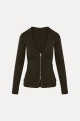 Sienna Zip Up Knit Sweater ~ Chocolate Brown - Shake Your Bon Bon