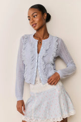 Solena Floral Cotton Mini Skirt ~Chapparal Blue - Shake Your Bon Bon