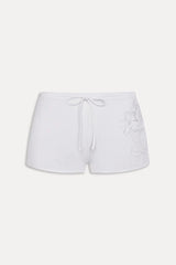 Sophie Knit Mini Shorts ~ White Hibiscus - Shake Your Bon Bon