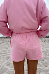 Sunkissed Embroidered Sweat Shorts ~ Lottie Pink - Shake Your Bon Bon