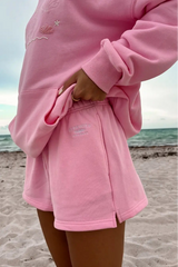 Sunkissed Embroidered Sweat Shorts ~ Lottie Pink - Shake Your Bon Bon