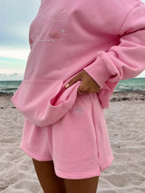 Sunkissed Embroidered Sweat Shorts ~ Lottie Pink - Shake Your Bon Bon