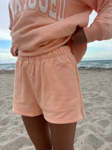 Sunkissed Embroidered Sweat Shorts ~ Papaya Orange - Shake Your Bon Bon