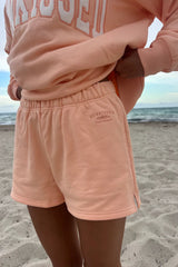 Sunkissed Embroidered Sweat Shorts ~ Papaya Orange - Shake Your Bon Bon