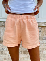 Sunkissed Embroidered Sweat Shorts ~ Papaya Orange - Shake Your Bon Bon