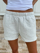 Sunkissed Embroidered Sweat Shorts ~ Pearl Grey - Shake Your Bon Bon