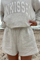 Sunkissed Embroidered Sweat Shorts ~ Pearl Grey - Shake Your Bon Bon