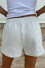 Sunkissed Embroidered Sweat Shorts ~ Pearl Grey - Shake Your Bon Bon