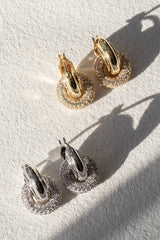 The Pave Interlock Hoops ~ Silver - Shake Your Bon Bon