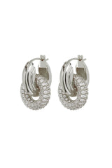 The Pave Interlock Hoops ~ Silver - Shake Your Bon Bon