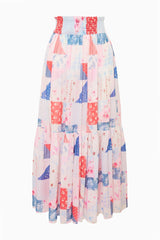 Umber Patchwork Print Maxi Skirt ~ Blueberry Sundae - Shake Your Bon Bon