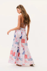 Umber Patchwork Print Maxi Skirt ~ Blueberry Sundae - Shake Your Bon Bon