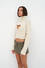 Vera Cropped Cut Out Sweater - Shake Your Bon Bon