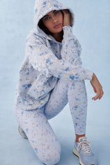 Nacova Floral Cotton Hoodie ~ Whisper Blue