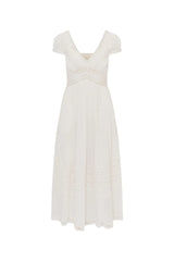 Suvi Cotton Midi Dress ~ White