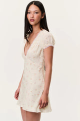 Yasmin Floral Lace-Trimmed Mini Dress ~ Lemon Haze - Shake Your Bon Bon