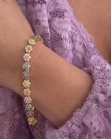 Daisy Studs Anklet ~ Silver