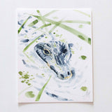 Alligator in the Reeds 5" x 7" Lyla Clayre Print